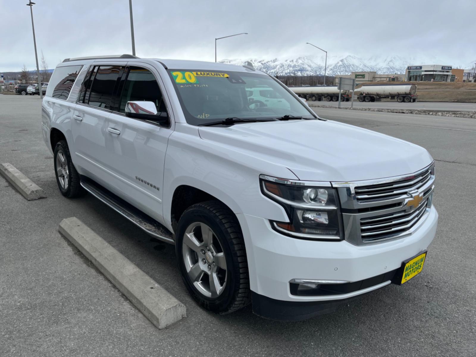 2020 WHITE /black leather CHEVROLET SUBURBAN PREMIER (1GNSKJKC4LR) with an 5.3L engine, Automatic transmission, located at 1960 Industrial Drive, Wasilla, 99654, (907) 274-2277, 61.573475, -149.400146 - Photo #5